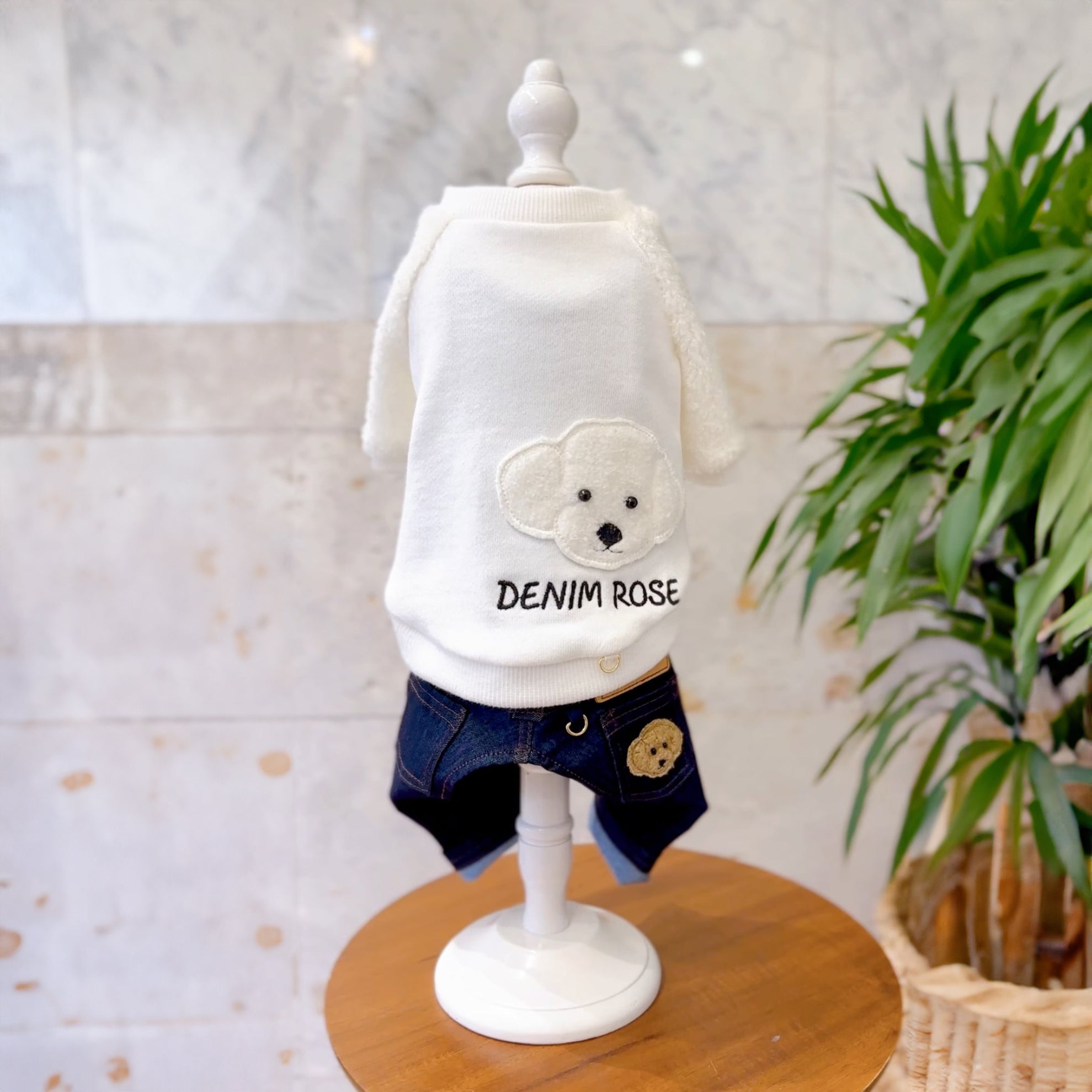 Denim rose（デニムローズ）ビッグワッペンボアトレーナー｜PONODOG&