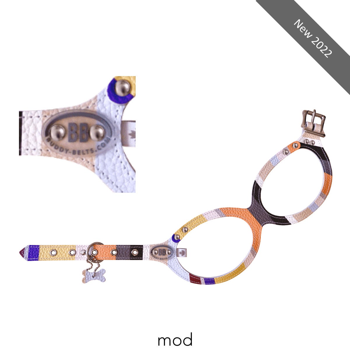 バディベルト BB ブルージーン5号 ハーネス フルクリスタル アクセント