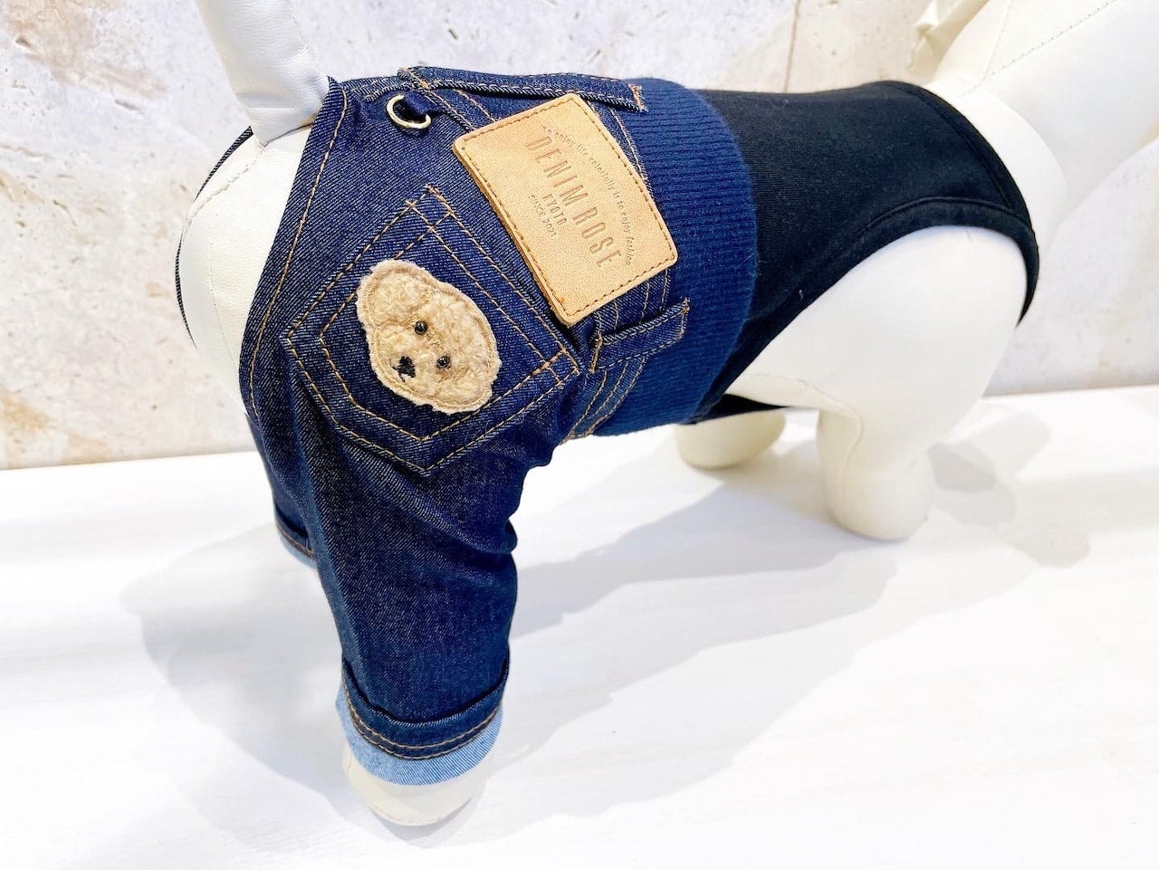 韓国 ファッション通販 Denim ゆうパケット rose（デニムローズ）ワッペンデニムパンツ ベッド・マット・カバー